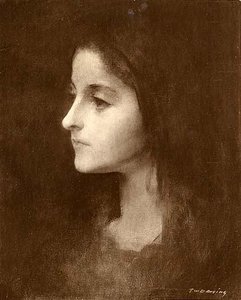 Portrait Of A Young Girl, (painting) — Thomas Wilmer Dewing