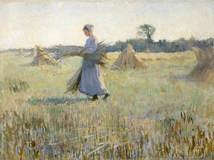Girl Carrying Sheaves, (painting) — Anna Huntington Stanley