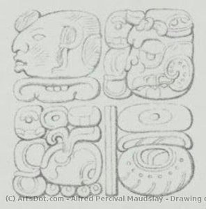 Drawing Of An Inscription From Palenque — Alfred Percival Maudslay
