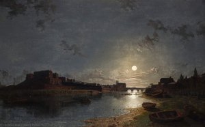 Chester Castle By Moonlight — Henry Pether