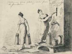 Caledonian Girls Fetching Water From The Fountain — John Thomas Serres