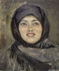 The Head Of Laughting Girl — Vasily Ivanovich Surikov