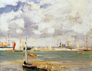 Ships In The Harbour — Johan Hendrik Weissenbruch