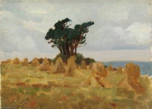Trees And Cornstooks — Benjamin Haughton