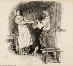 Illustration To `the Leather Bottel' — Edwin Austin Abbey