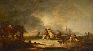 Swimming Horses At Brighton — Peter Francis Bourgeois