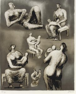 Reclining Figure And Mother And Child Studies — Henry Moore