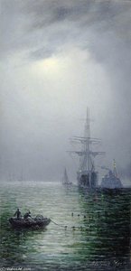 Moonlight At Sea — Adolphus Knell