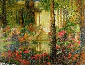The Garden Of Enchantment - Stage Set For — Thomas Edwin Mostyn, Romantic Landscape