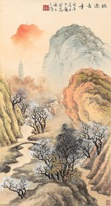 PAGODA AMID PEACH GROVE