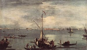 The Lagoon With Boats, Gondolas, And Rafts — Francesco Lazzaro Guardi