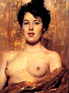 Half Nude Woman — Cesare Tallone