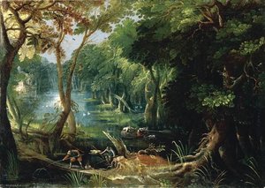 Wooded River Landscape — Frederik Van Valckenborch