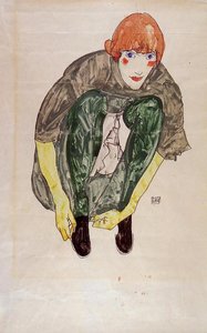 Crouching Figure (also Known As Valerie Neuzil) — Egon Schiele