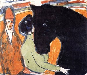 Rapphengst, Reiterin Und Clown — Ernst Ludwig Kirchner, Expressionism