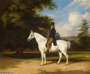 A Country Squire On His Grey Hunter — William Barraud