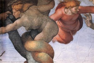 The Fall And Expulsion From Garden Of Eden (detail) — Michelangelo Buonarroti