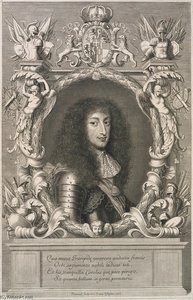 Stich Mit Dem Porträt Herzog Karl Emanuels Ii — Robert Nanteuil