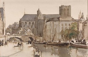 Ghent, Saint Michel, Evening — Herman Armour Webster
