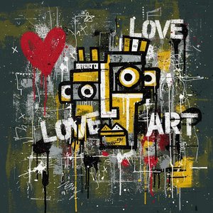 Monolithische Echos von Liebe und Kunst in einer rauen urbanen Symphonie