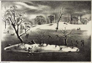 Skaters' Island — Louis Lozowick