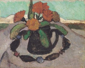 Still-life With Flowers In A Landscape — Paula Modersohn-becker