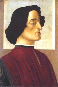 Porträt Giuliano Medici — Sandro Botticelli, Renaissance Florentine Style