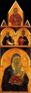 La Virgen Y El Niño Con Santos, Profetas Y Ángeles 1 — Duccio Di Buoninsegna, Late Gothic Revival
