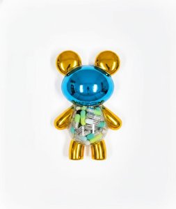 The Gilded Vessel Of Cyan Reflections And Encapsulated Meditative Fragments — Philippe Masson