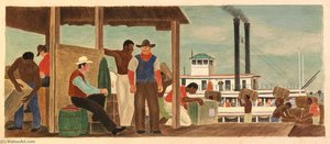 River Packet Ship (mural study, St. Joseph, Mo. Post Office and Courthouse)