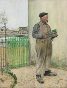 Bonhomme Venant De Peindre Sa Barrière (man Having Just Painted His Fence) — Jean-françois Raffaelli