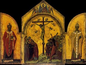 Crucifixión Con San Nicolás Y San Gregorio — Duccio Di Buoninsegna, Baroque