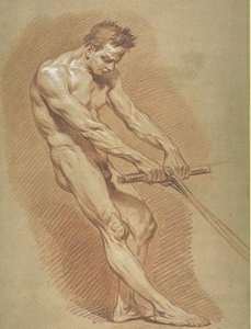 Naked Man Pulling A Load — Charles-andré Van Loo