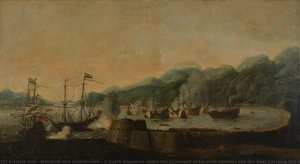 A Dutch Squadron Under The Command Of Cornelis Simonsz Van Der Veer Carrying Out A Surprise Attack On Three Portuguese Galleons In The Bay Of Goa Velha, 30 September 1639, Hendrick Van Anthonissen, 1653 — Hendrick Van Anthonissen