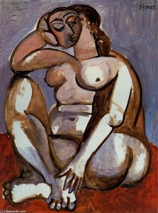 Nude Woman Sitting 2 — Pablo Picasso, Cubist Style