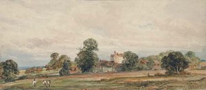 A Landscape With Harvesters In The Foreground — Peter De Wint