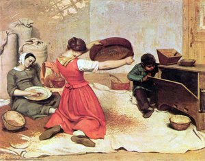 The Wheat Sifters — Gustave Courbet, Contemporary Realism