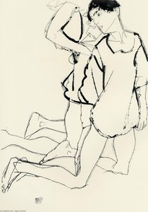 Dos Figuras Inclinadas (también Conocida Como Paralelogramo) — Egon Schiele, Expressionism