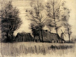 Landscape With Cottages And A Mill — Vincent Willem Van Gogh