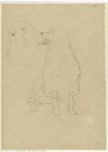 Two Studies Of A Poodle — Gustav Klimt, Symbolist Art Nouveau