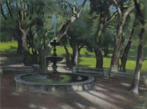 The fountain in the park