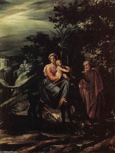 The Flight Into Egypt — Giuseppe Cesari, Baroque