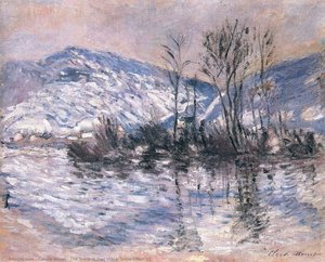 Die Seine Bei Port Villez, Schneeeffekt 02 — Claude Monet