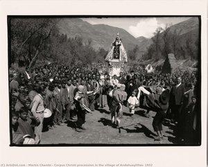 Corpus Christi procession in the village of Andahuaylillas, 1932