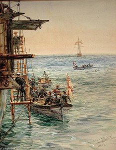 Eclipse Party Leaving H.m.s. Theseus, Santa Pola On — William Lionel Wyllie