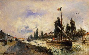 The Barge On The Canal Near Paris — Johan Barthold Jongkind