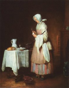The Attentive Nurse — Jean-baptiste-siméon Chardin, Baroque