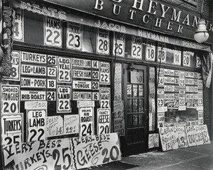 Jacob Heymann Butcher Shop, New York City — Berenice Abbott