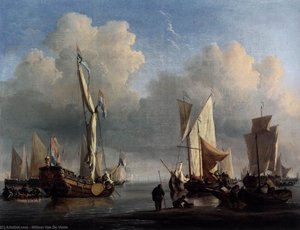 Ships Off The Coast — Willem Van De Velde The Elder