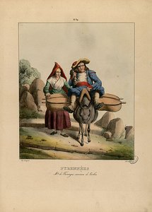 Marchands De Fromages, Environs De Tarbes — Edouard Pingret
